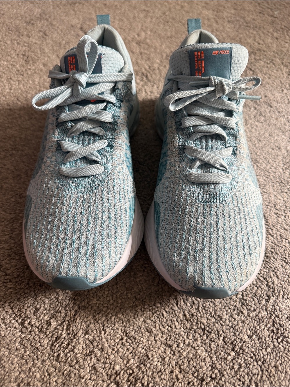 Nike Light Blue Kids Sneakers with Knit Upper